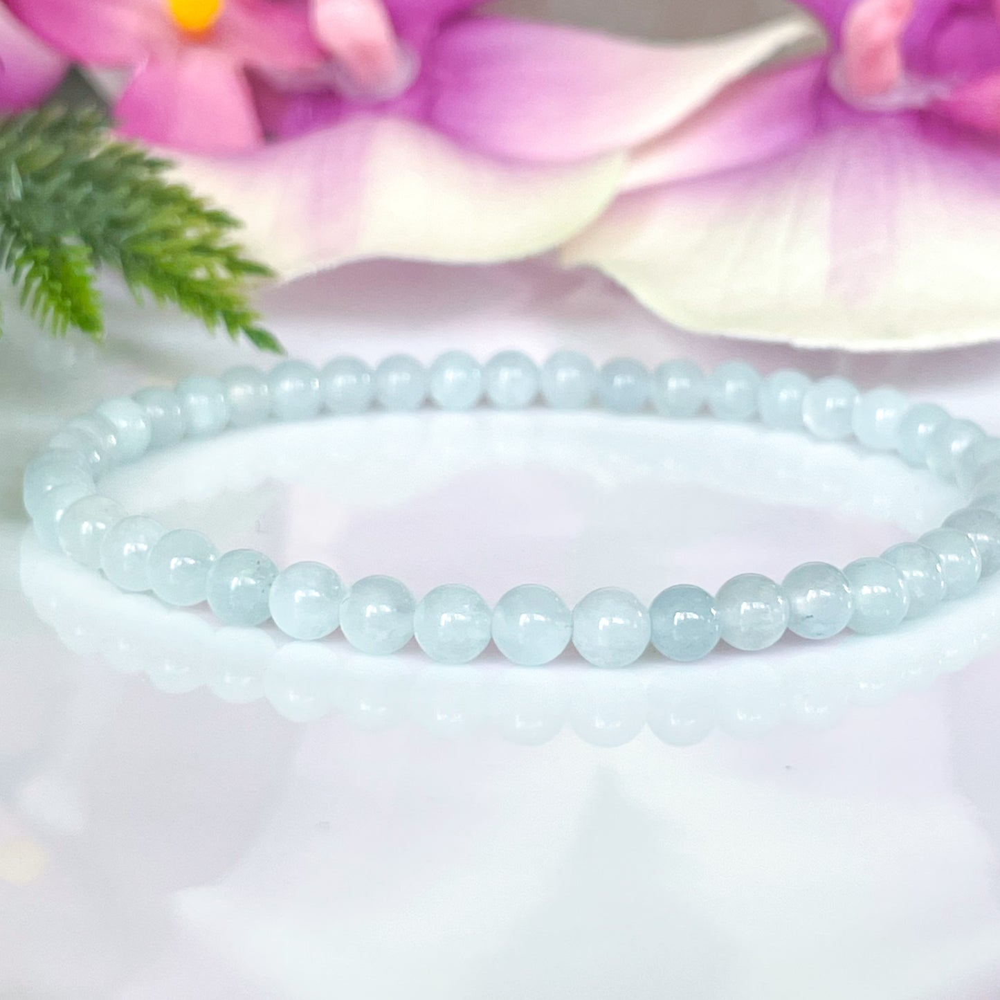 4mm Mini Aquamarine Gemstone Bracelet