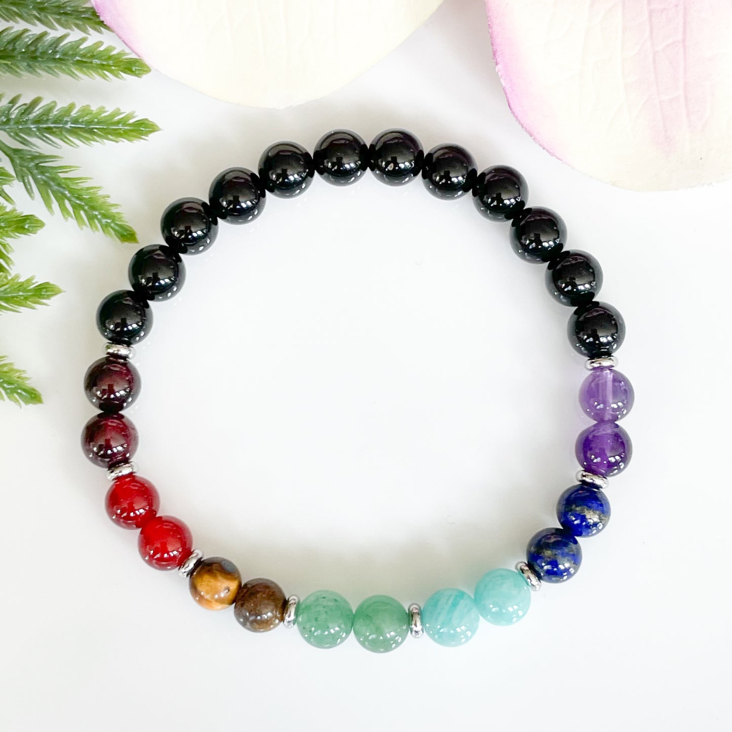 Real 7 Chakra Healing Crystals Bracelet