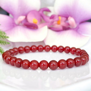 6mm Red Carnelian Healing Crystal Bracelet