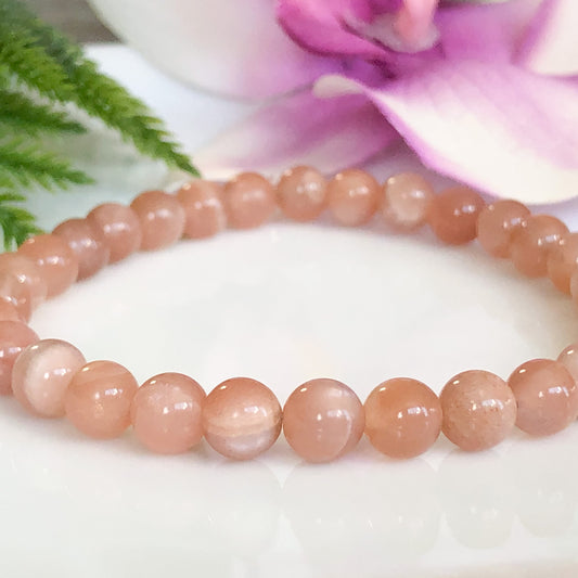 6mm Sunstone Sacral Chakra Gemstone Bracelet