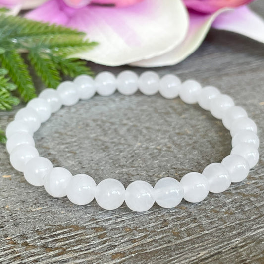 White Jade Healing Crystals Gemstone Bracelet