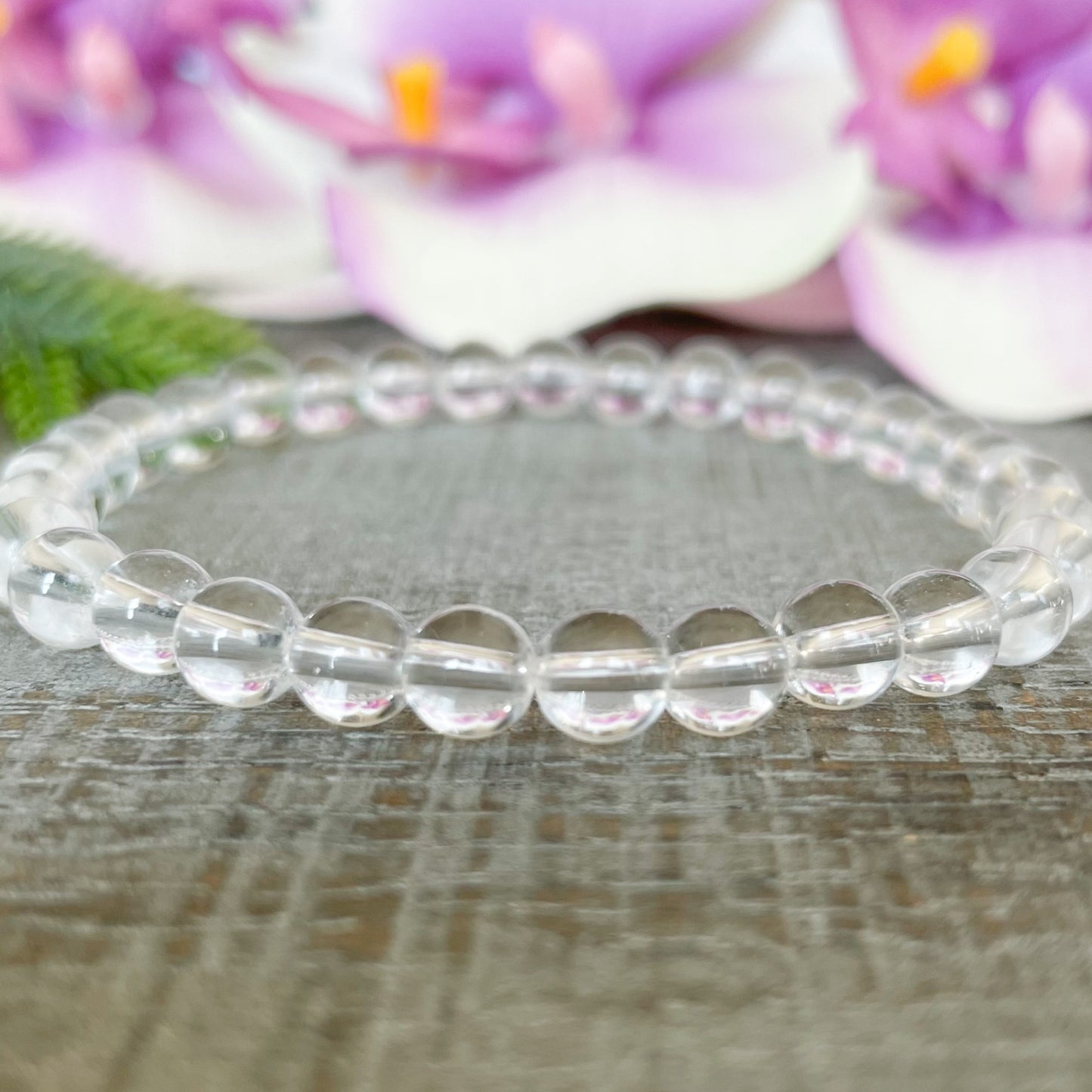 6mm Clear Quartz Crystal Bracelet