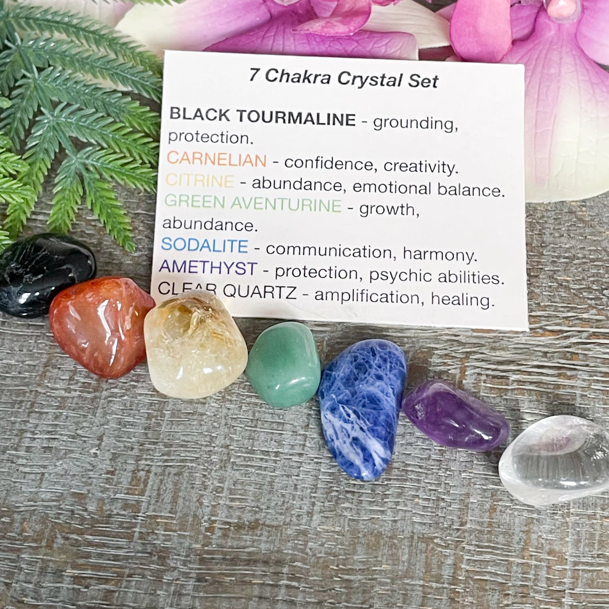 7 Chakra healing crystals set
