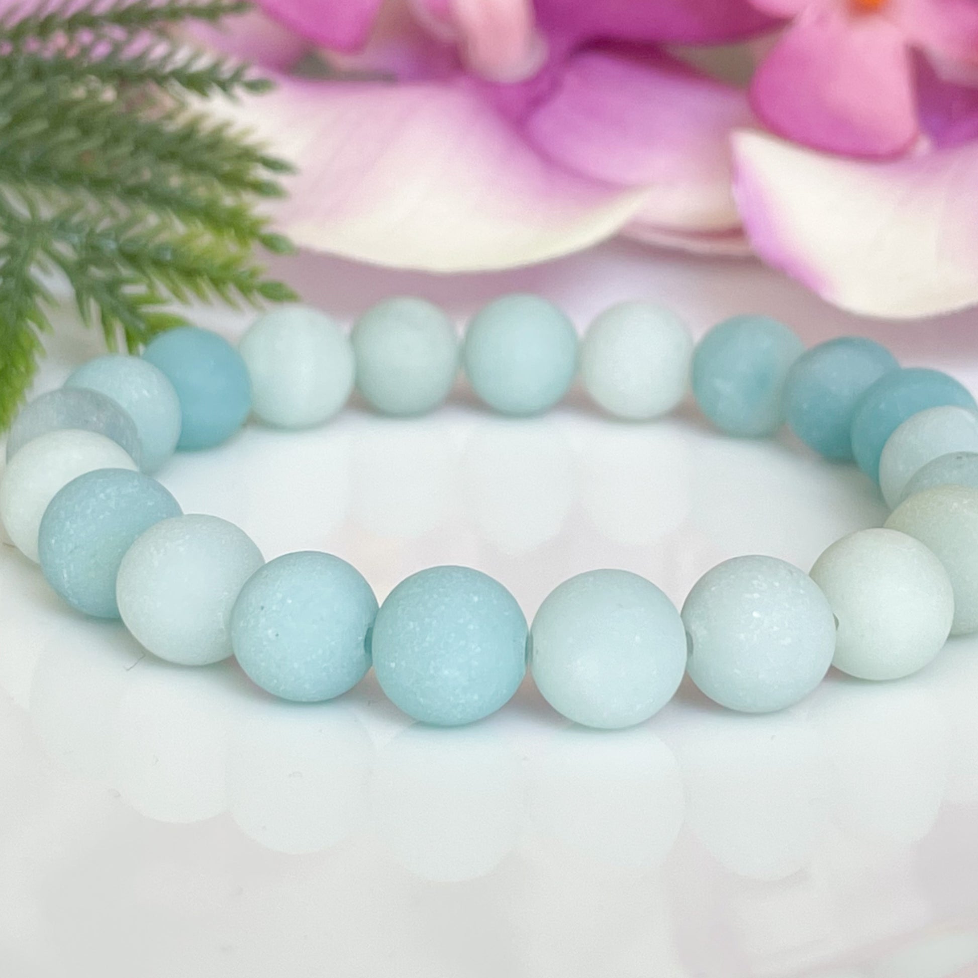 8mm Aqua Amazonite Gemstone Bracelet