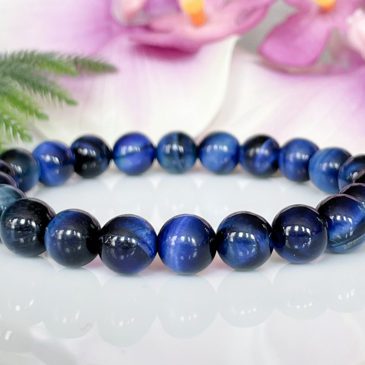 8mm Blue Tigers Eye Bracelet