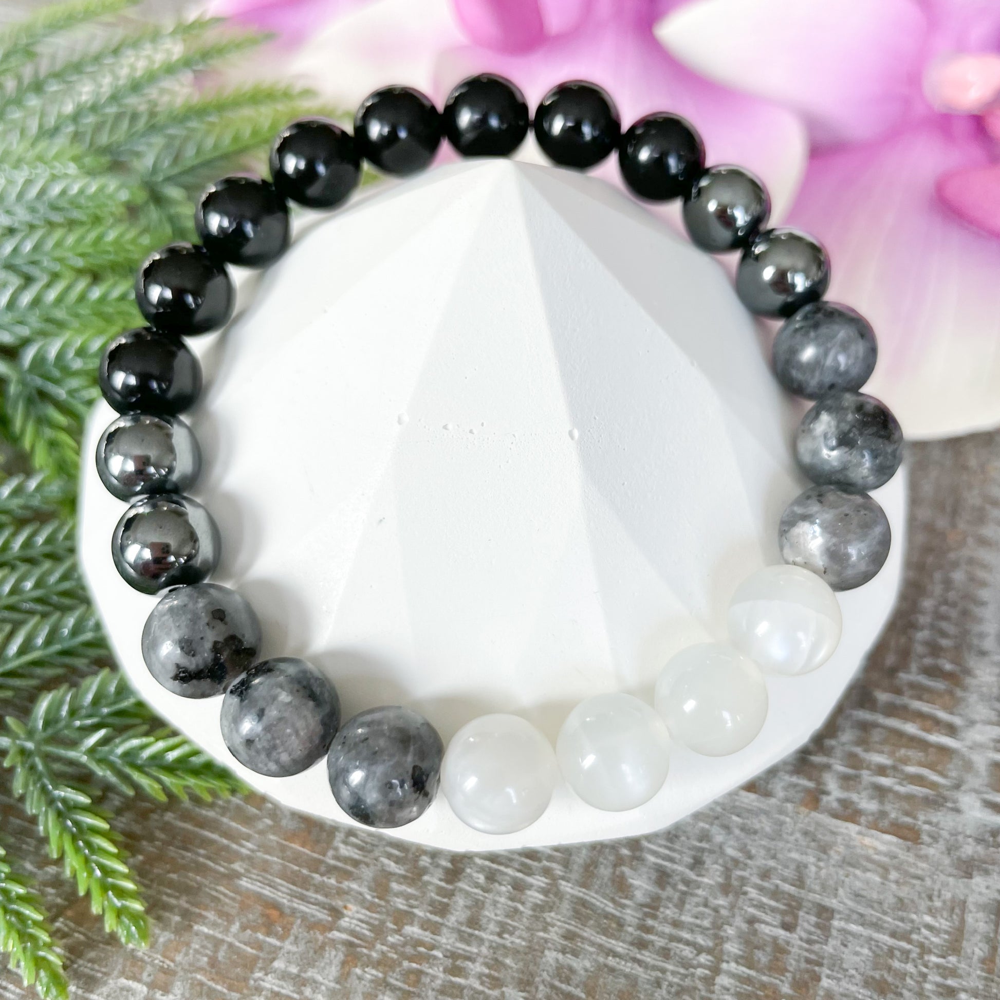 Moon Phases Crystal Beaded Bracelet