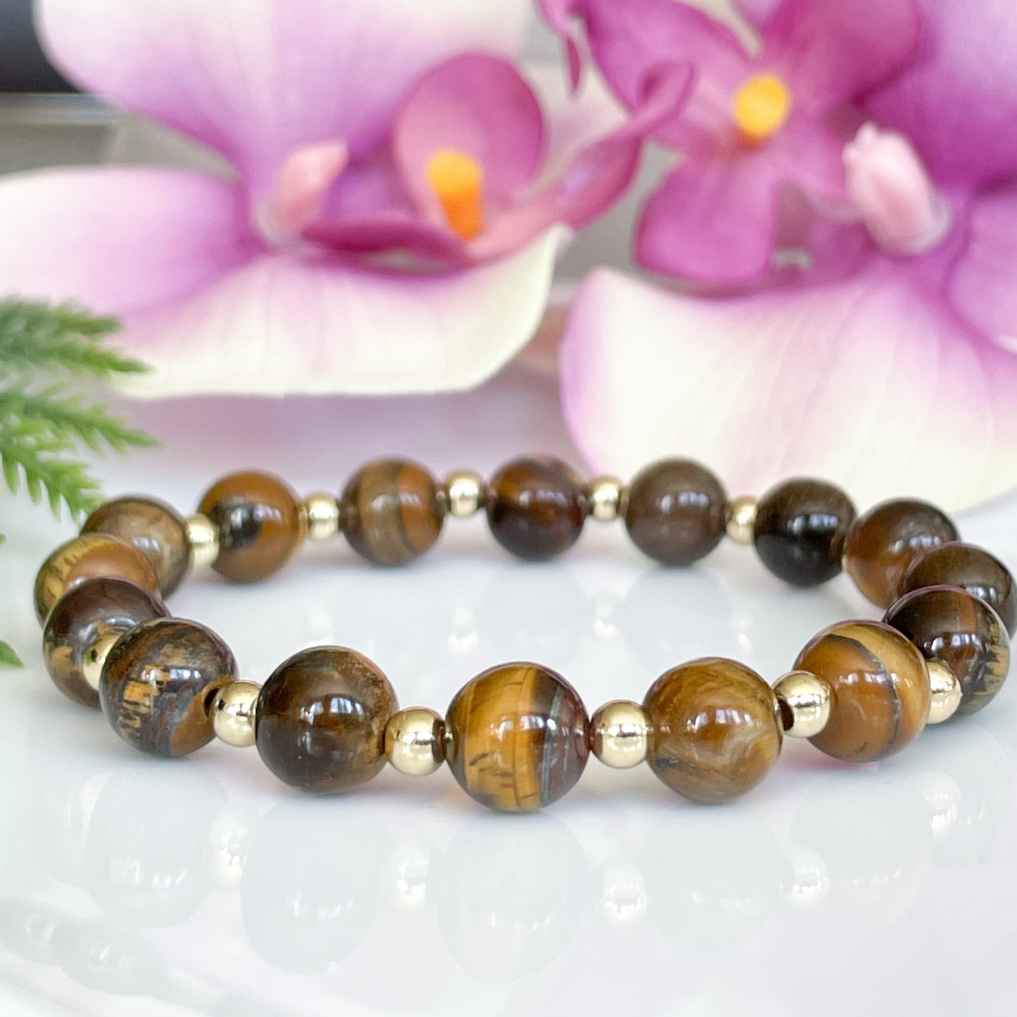 Real Tiger Eye Gemstone Bracelet for Women