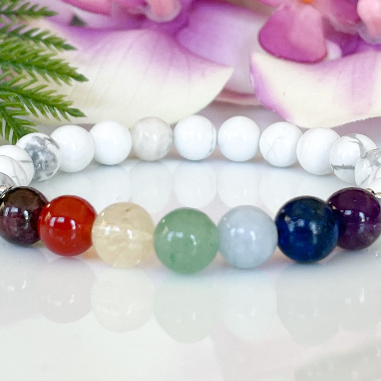 Anxiety Relief Healing Crystal Chakra Bracelet