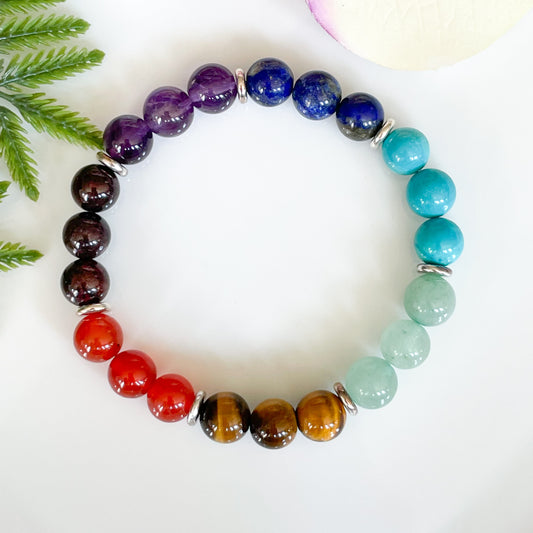 Genuine 7 Chakra Healing Crystals Bracelet