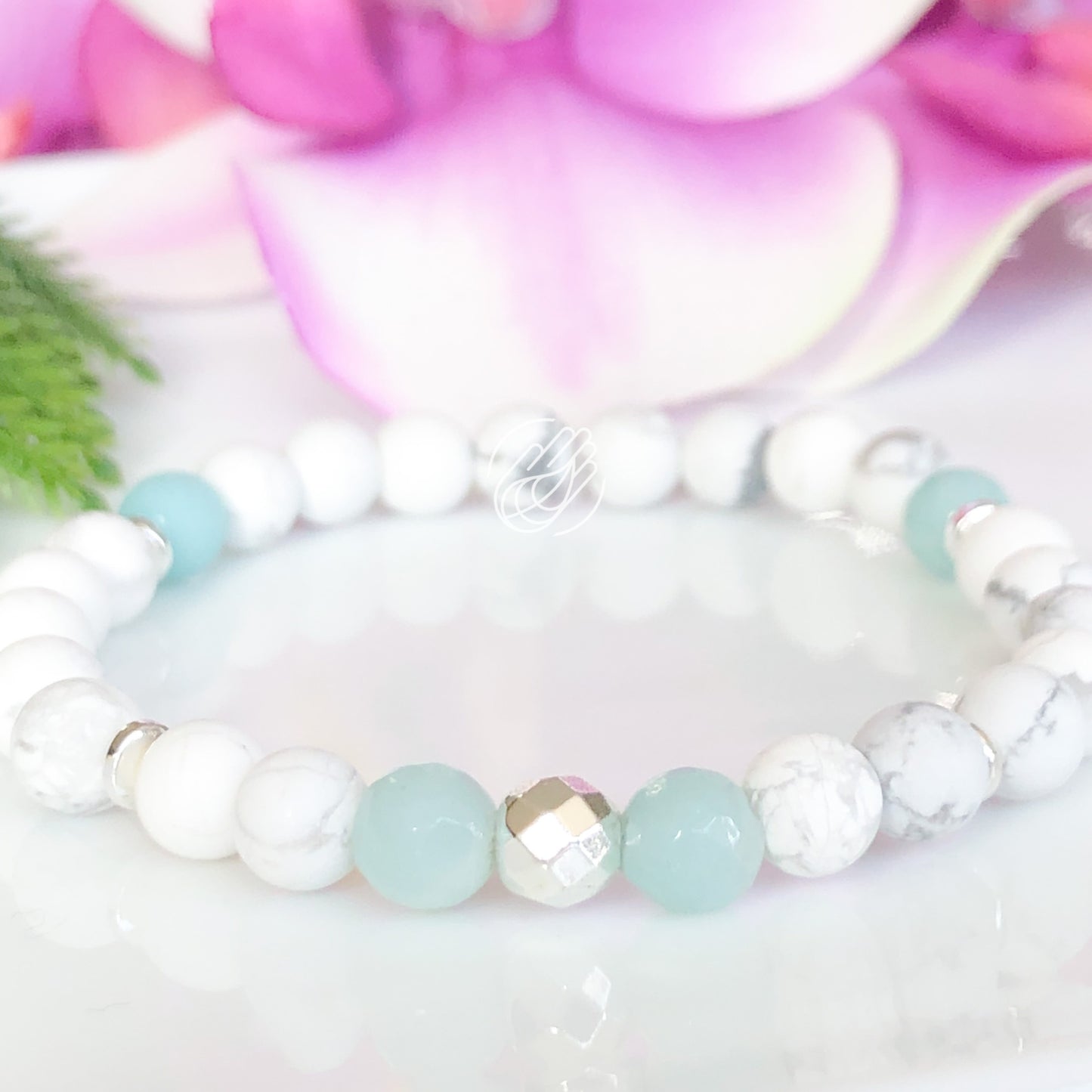 Stress Relief Amazonite and Howlite Bracelet