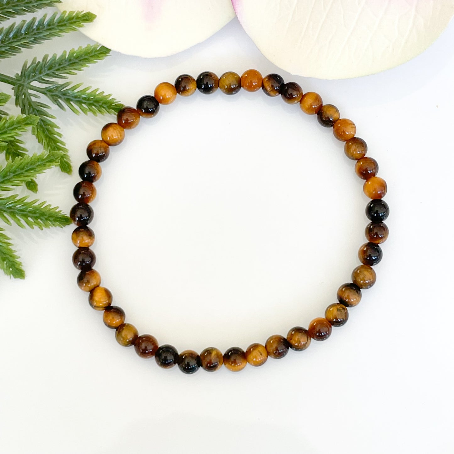 4mm Real Tigers Eye Gemstone Bracelet