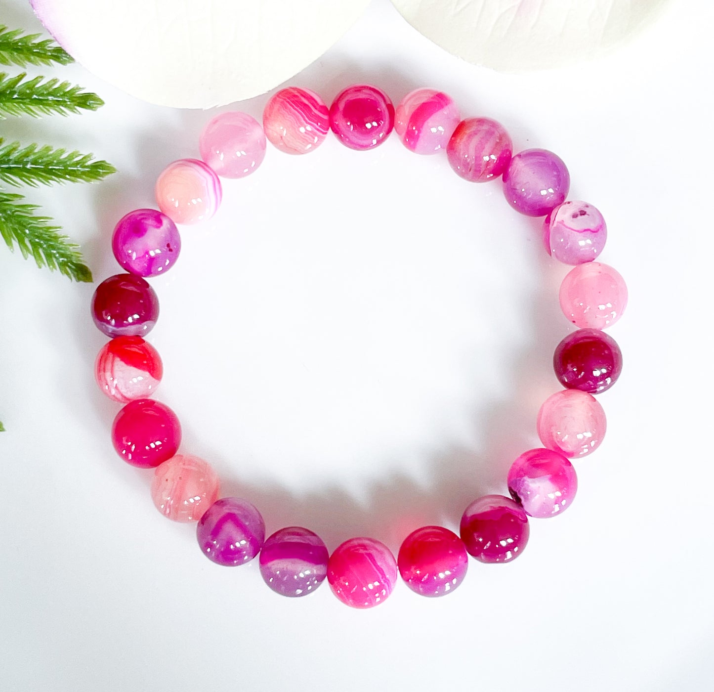 Pink Agate Gemstone Bracelet for Women