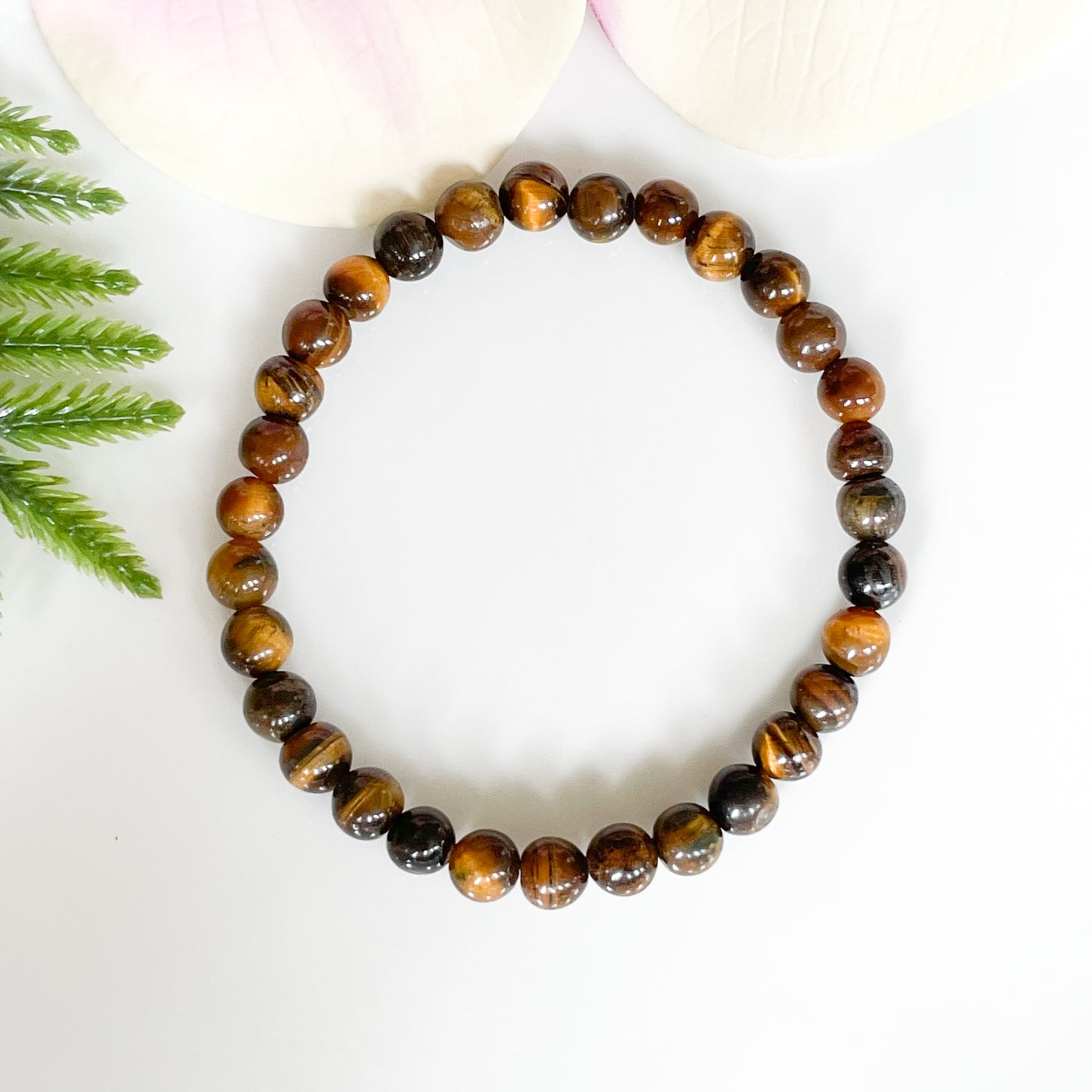 6mm Real Tigers Eye Gemstone Bracelet