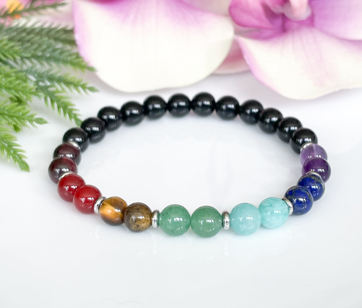 Real 7 Chakra Healing Crystals Bracelet