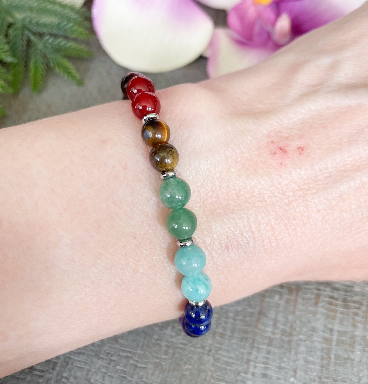 Real 7 Chakra Healing Crystals Bracelet