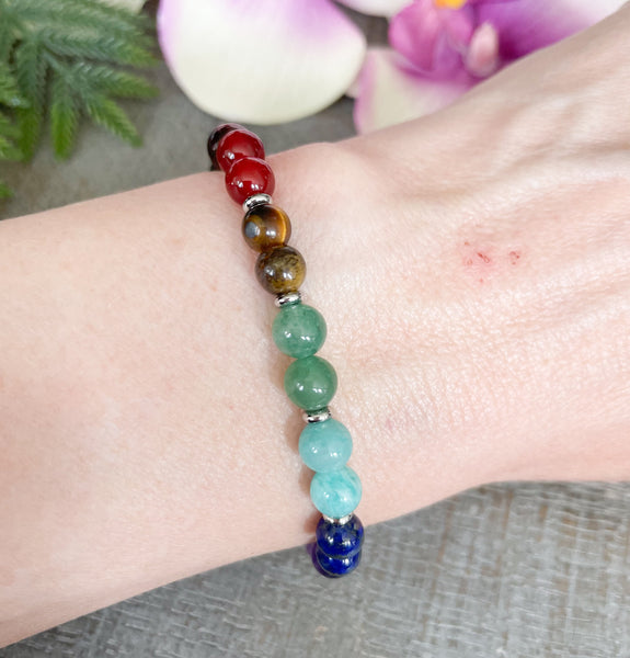 Real 7 Chakra Healing Crystals Bracelet