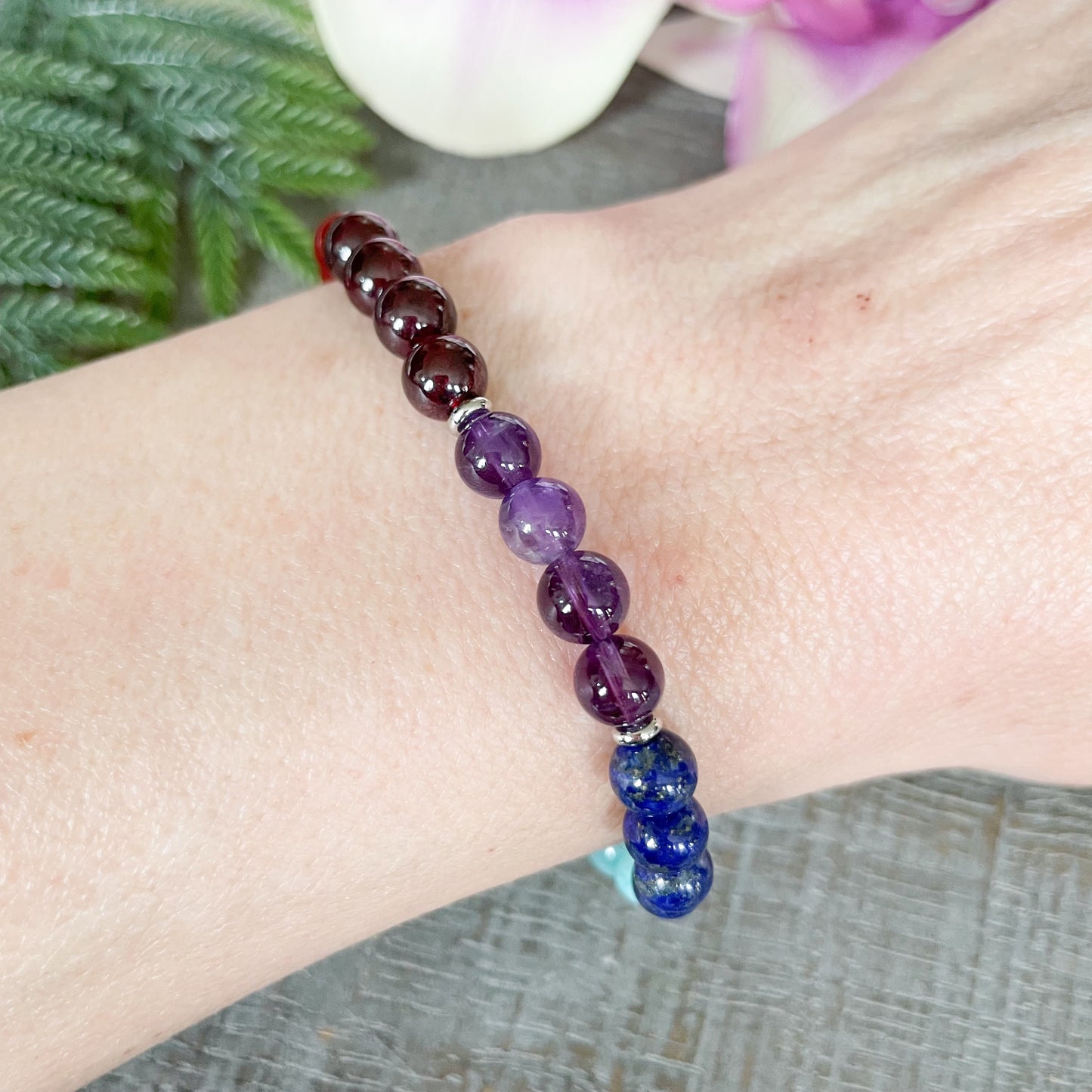 Genuine 6mm 7 Chakra Healing Crystals Bracelet