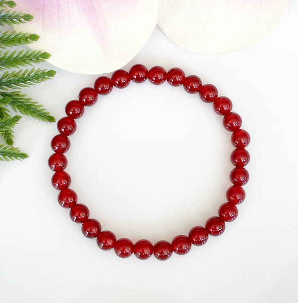 6mm Red Carnelian Healing Crystal Bracelet