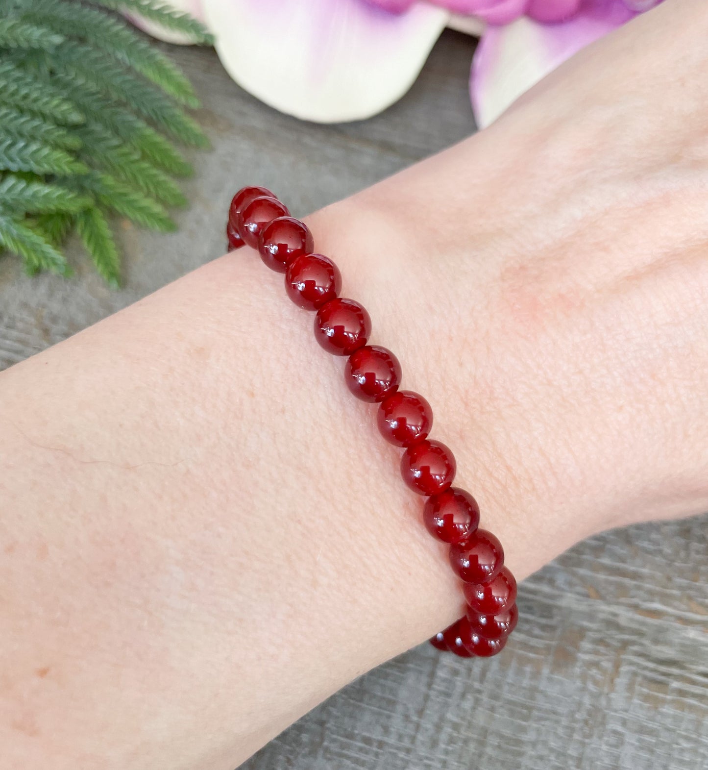 6mm Red Carnelian Healing Crystal Bracelet