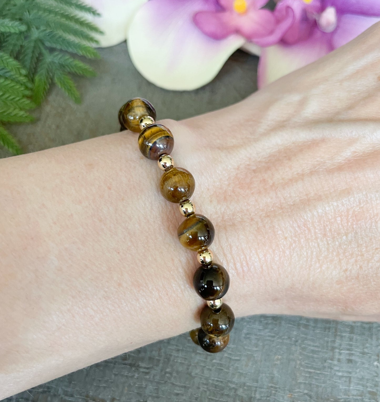 Real Tiger Eye Gemstone Bracelet for Women