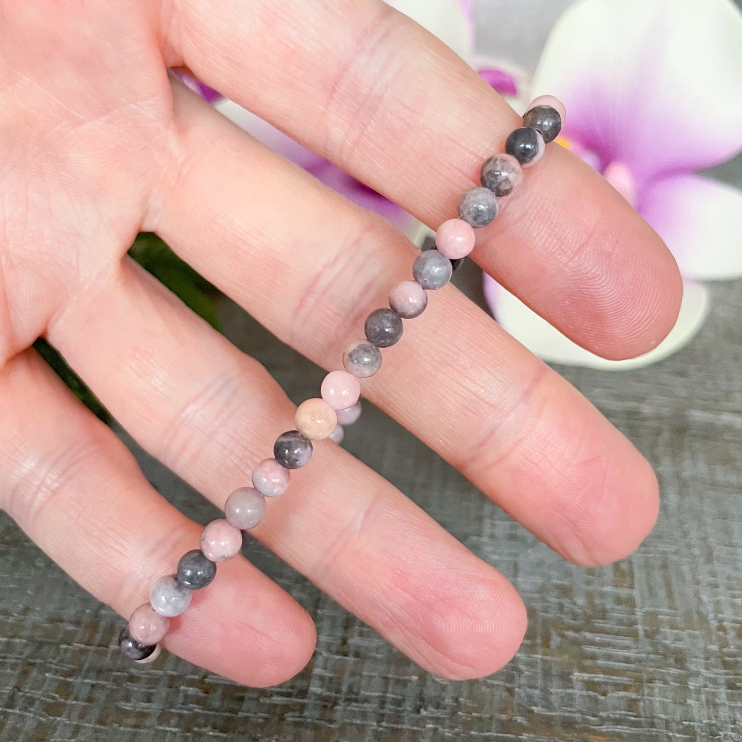 4mm Pink Zebra Jasper Healing Bracelet