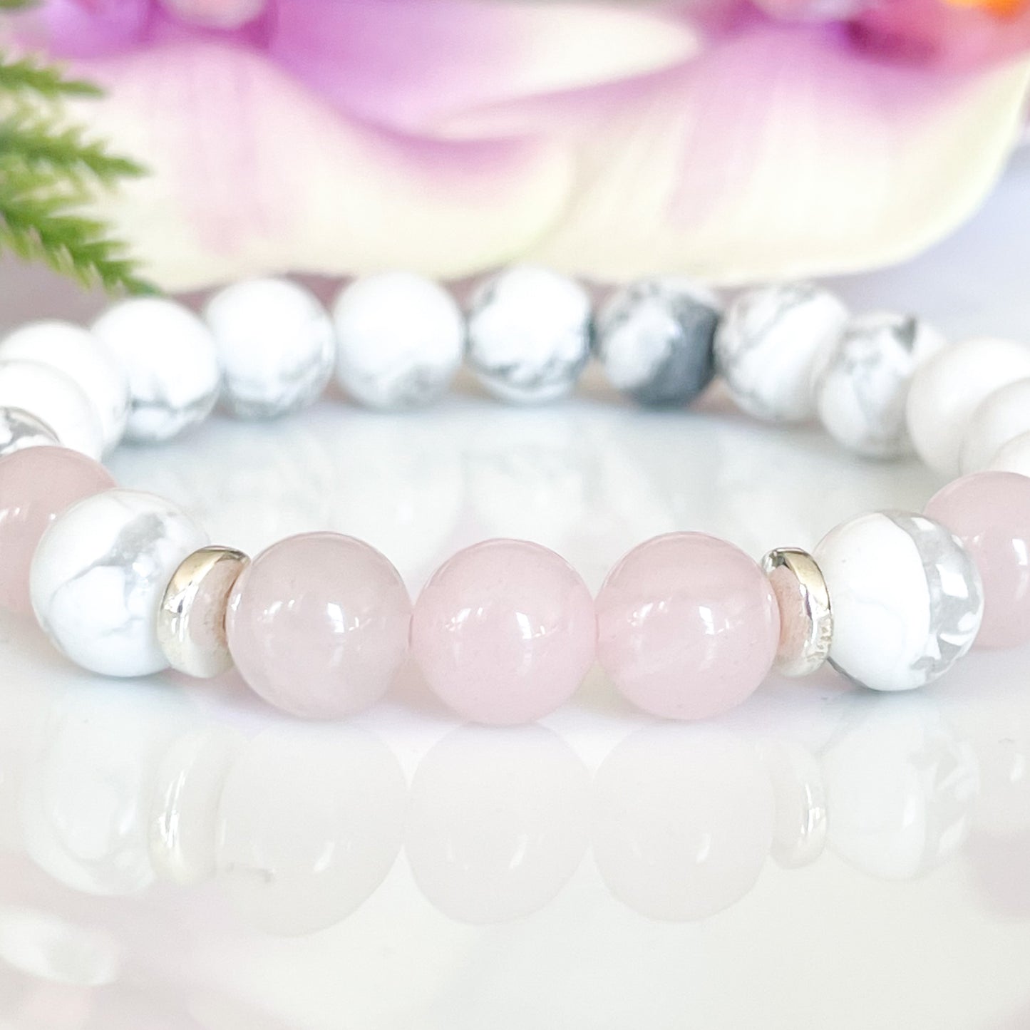 Rose Quartz and Howlite Bracelet for Calming 