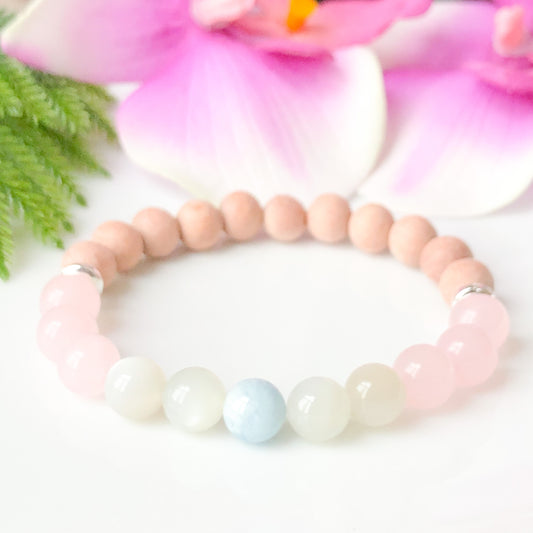 Fertility Bracelet | Aquamarine, Rose Quartz, Moonstone