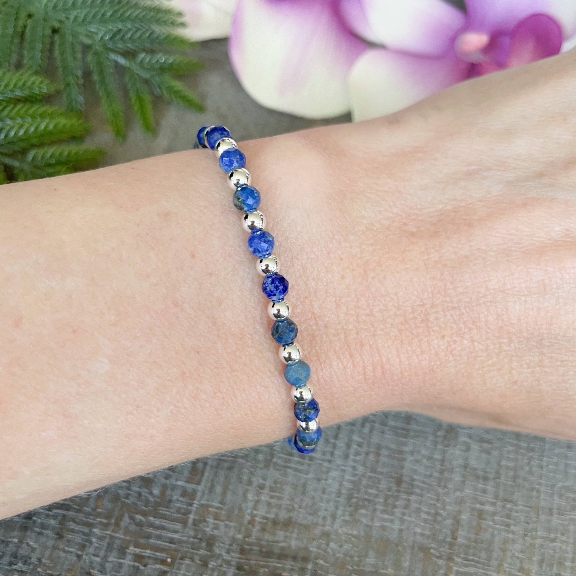 4mm Dainty Lapis Lazuli September Birthstone Bracelet