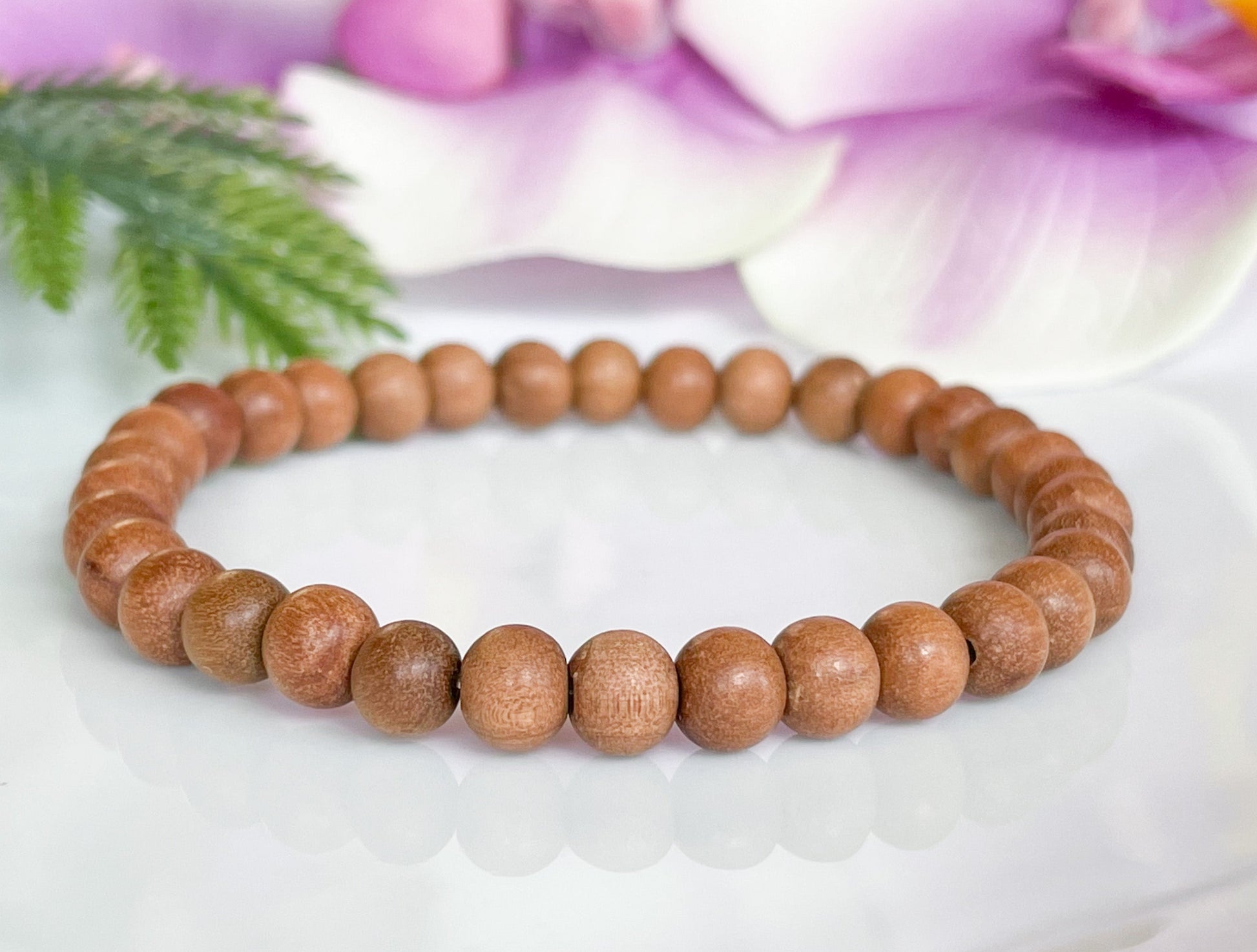 6mm Beaded Sandalwood Bracelet for Men