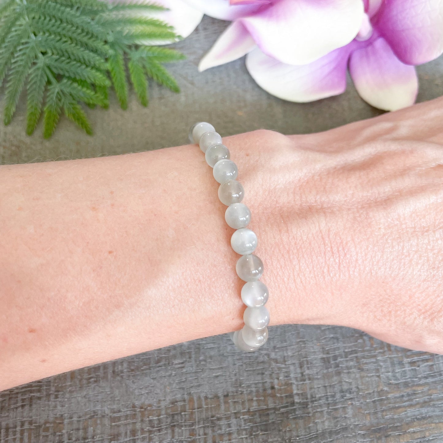 6mm Real Moonstone Gemstone Bracelet