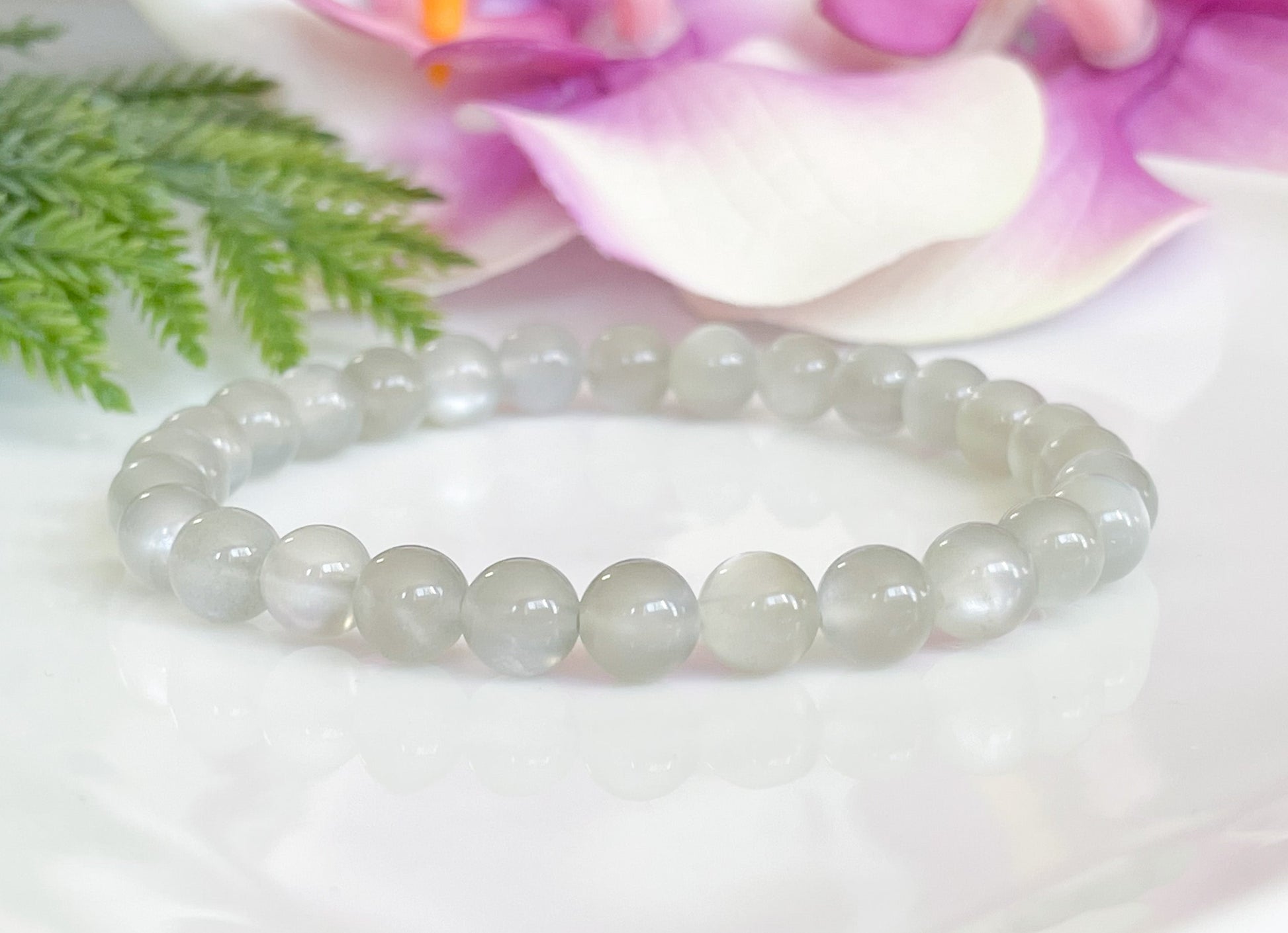 6mm Real Moonstone Gemstone Bracelet