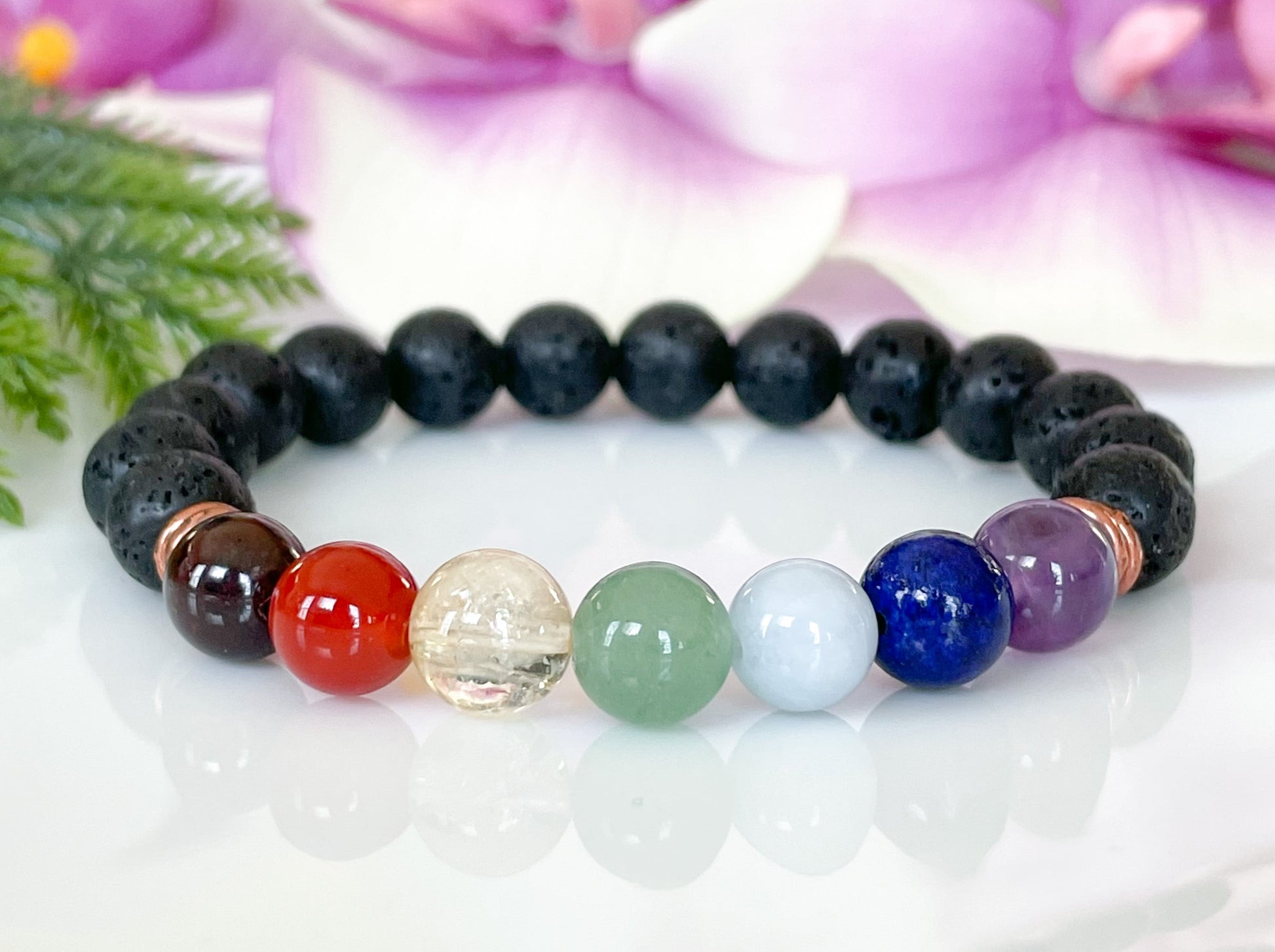 7 Chakra Lava Stone Aromatherapy Bracelet