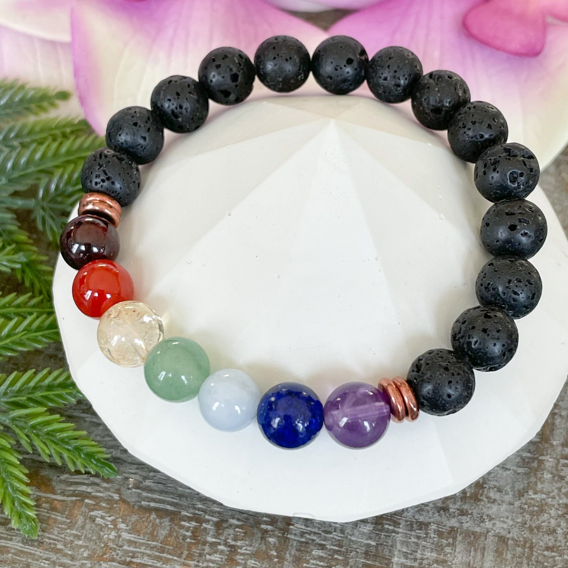 7 Chakra Lava Stone Aromatherapy Bracelet