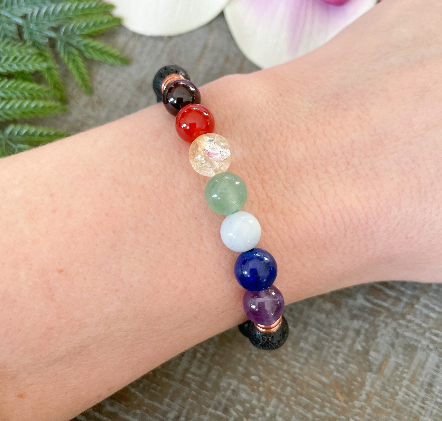 7 Chakra Lava Stone Aromatherapy Bracelet