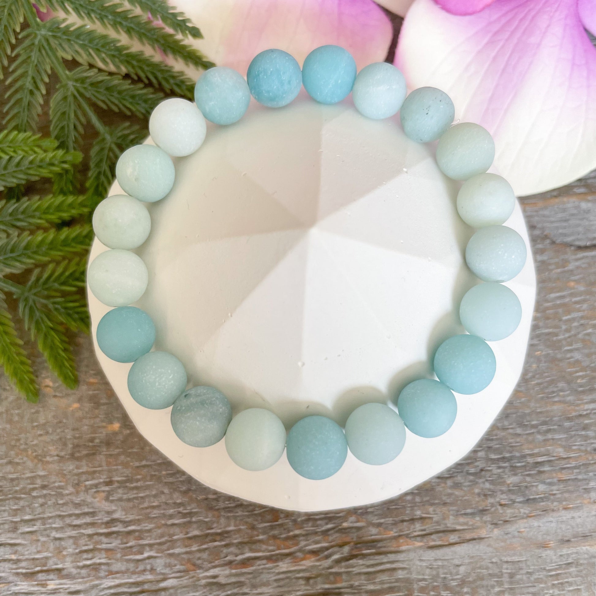 8mm Aqua Amazonite Gemstone Bracelet