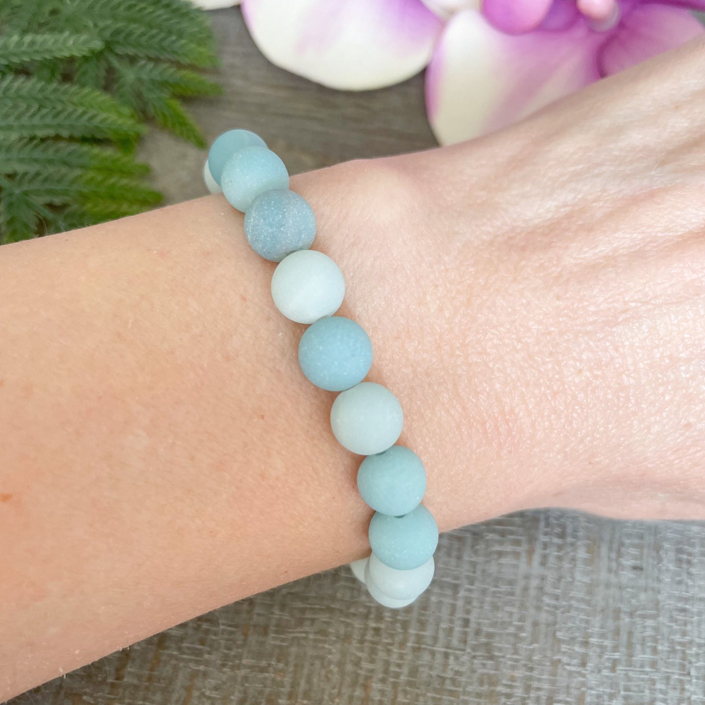 8mm Aqua Amazonite Gemstone Bracelet