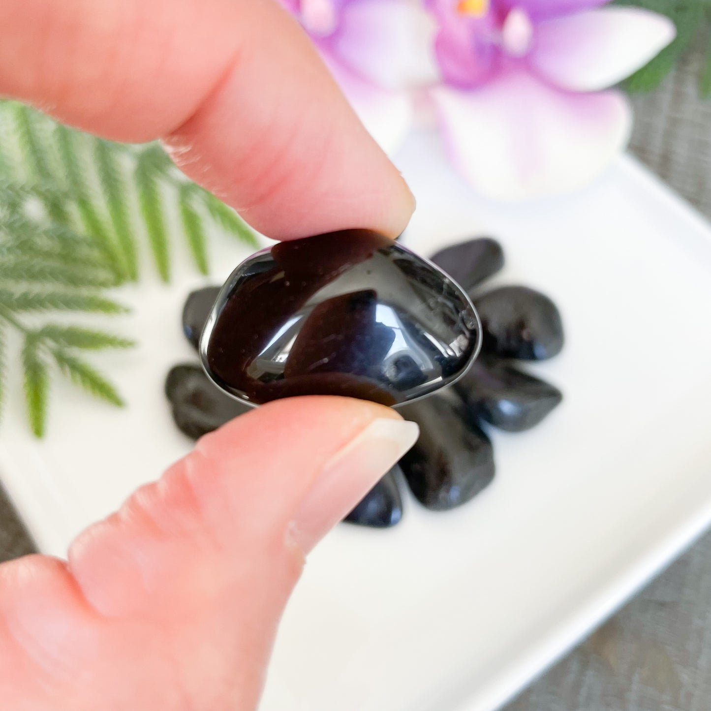 Black Tourmaline Crystal SMALL Tumbled Stone