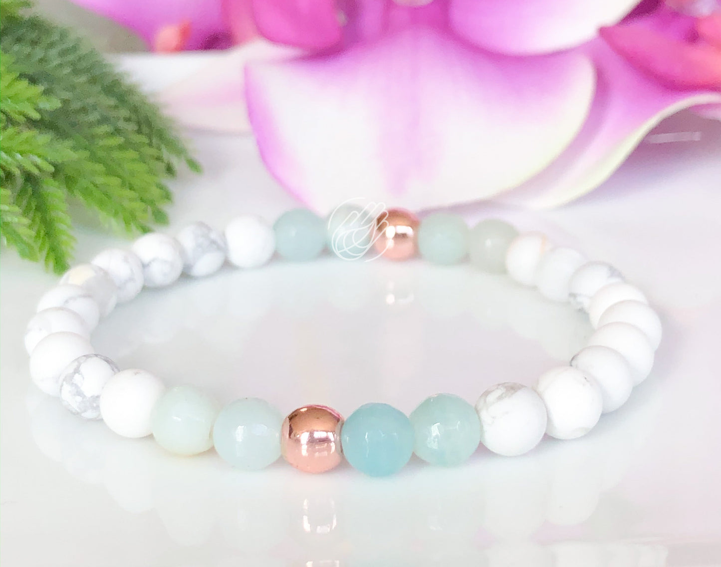 Amazonite & Howlite Gemstone Anxiety Relief Bracelet