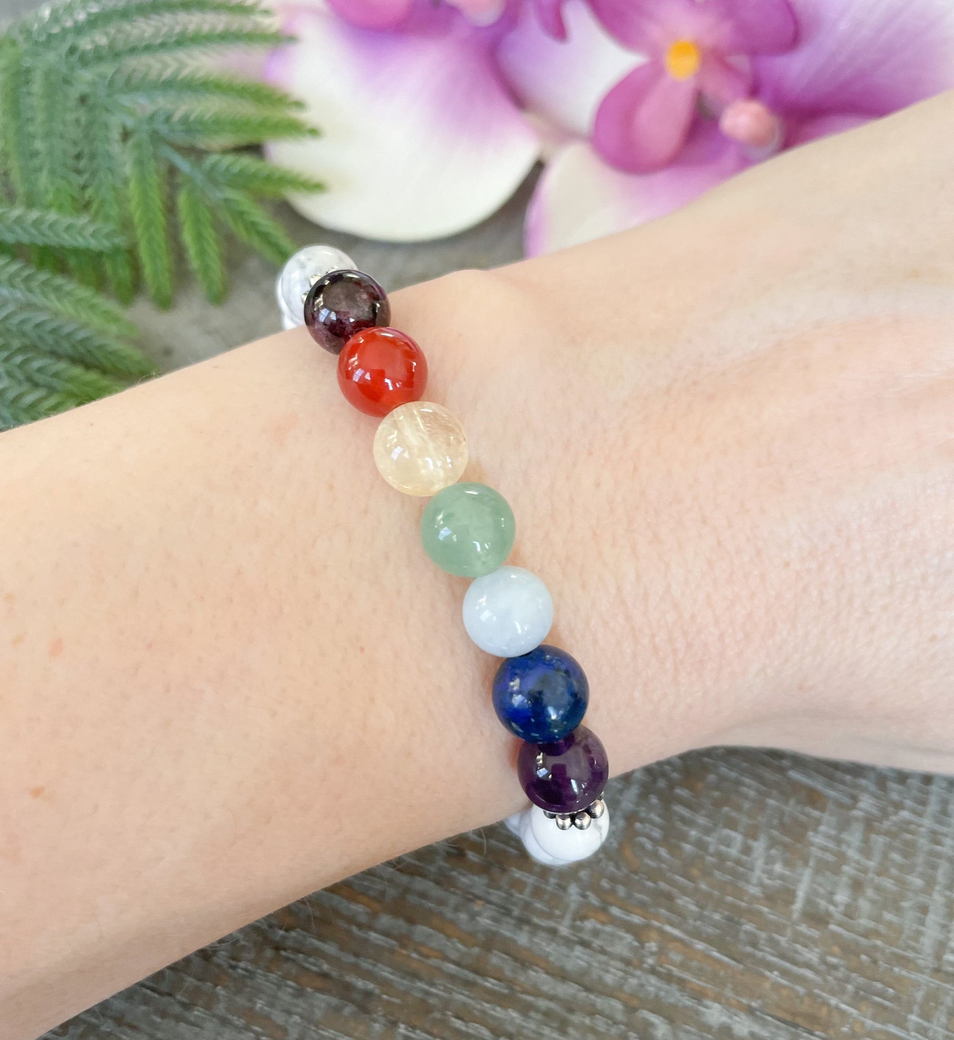 Anxiety Relief Healing Crystal Chakra Bracelet