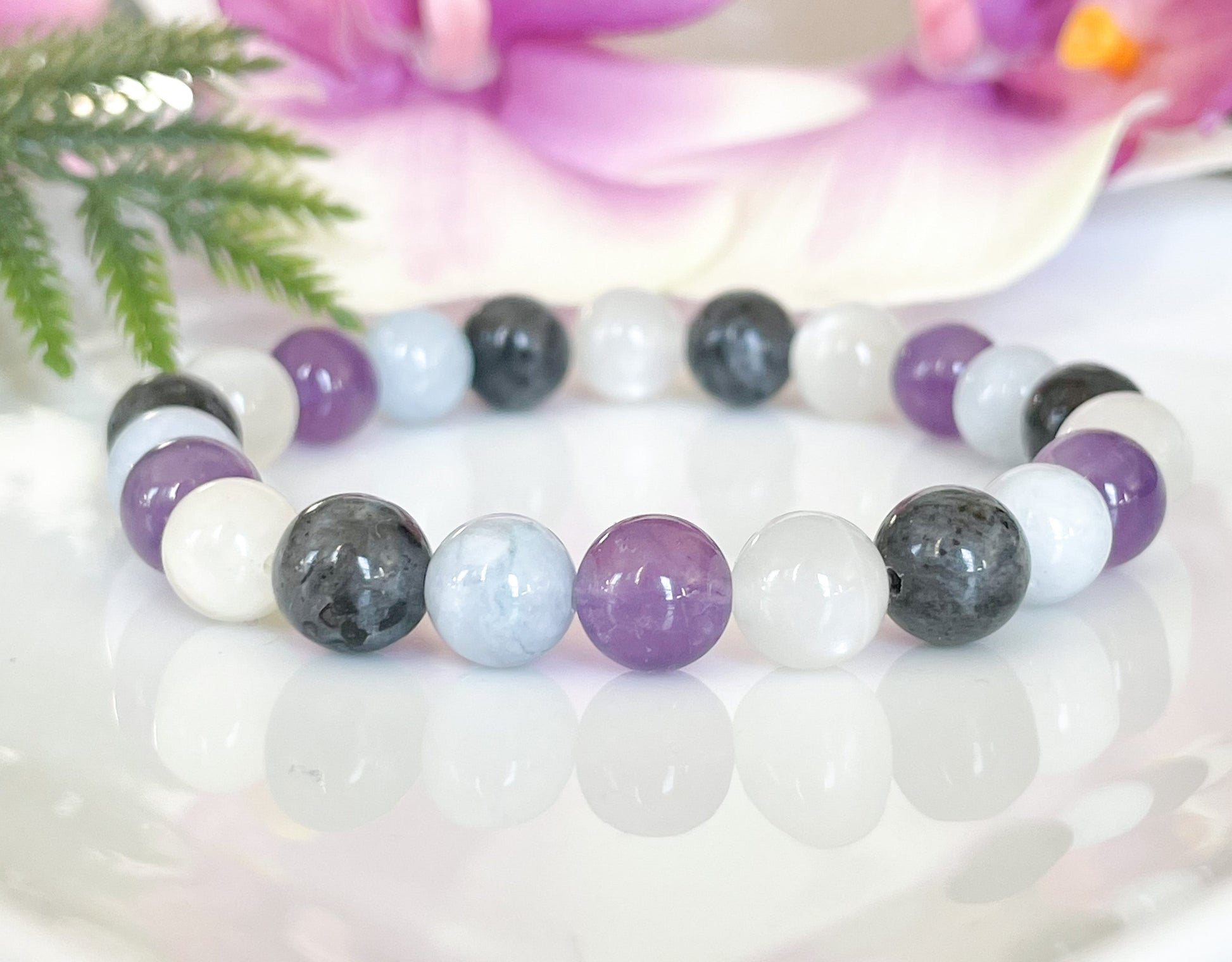 Aquarius Zodiac Gemstone Bracelet