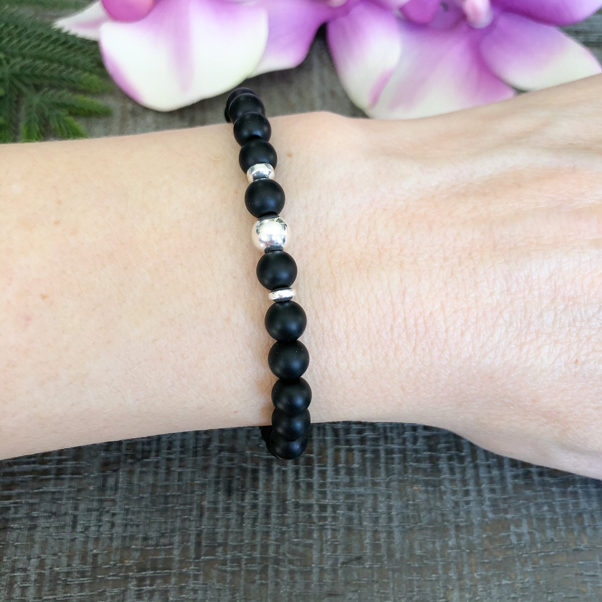 Black Onyx Beaded Bracelet