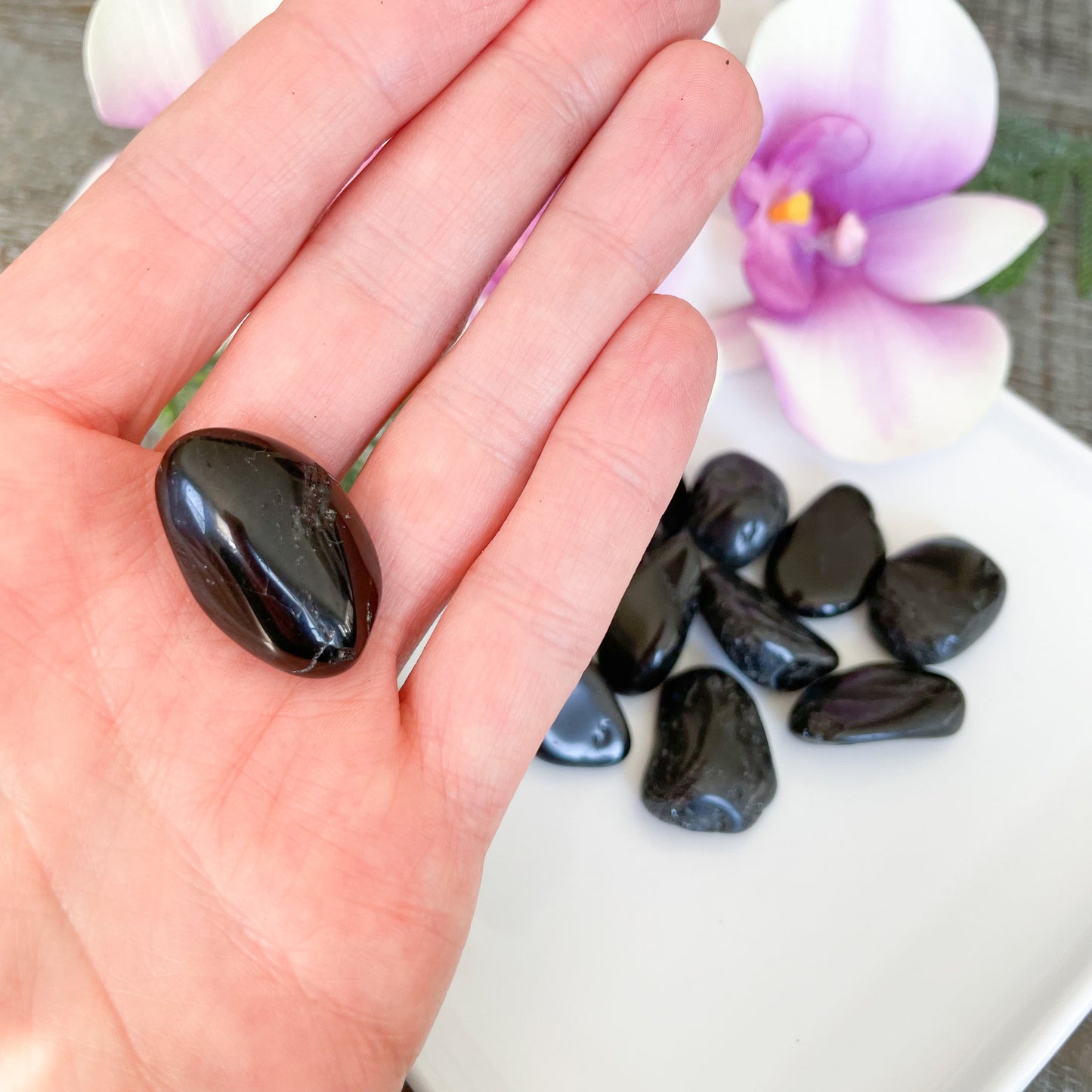 Black Tourmaline Crystal SMALL Tumbled Stone