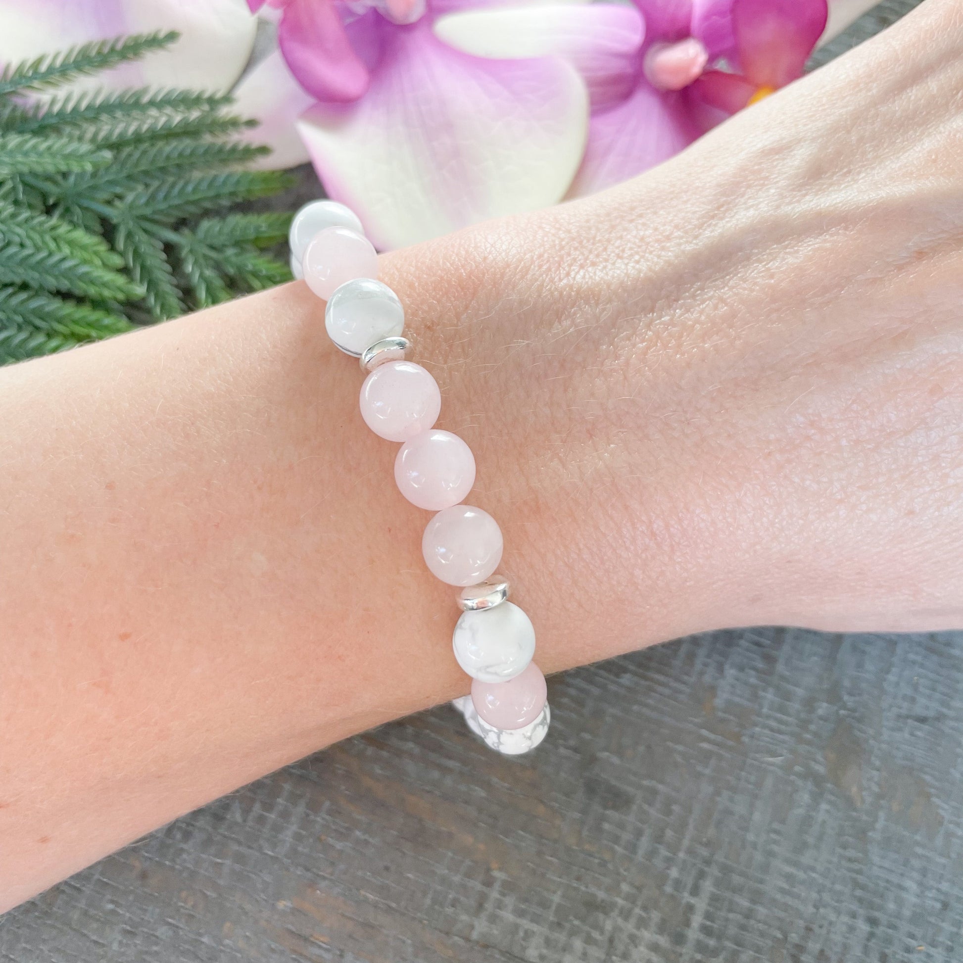 Rose Quartz Beaded Bracelet for Women